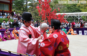 日本奈良谈山神社的蹴鞠节